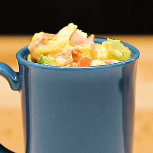 breakfast salad on a mug